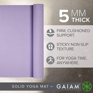 lot 106 image: Gaiam Yoga Mat - Premium 5mm Thick Non Slip Exercise & Fitness Mat, Lilac