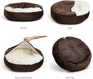 lot 115 image: Best Friends by Sheri Cozy Cuddler Luxury Orthopedic Pet Bed with Hooded Blanket