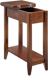 lot 20 image: Convenience Concepts American Heritage Flip Top End Table with Shelf, Espresso