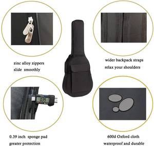 lot 209 image: Farcaya Acoustic Guitar Case 38  Waterproof Gig Bag, Black
