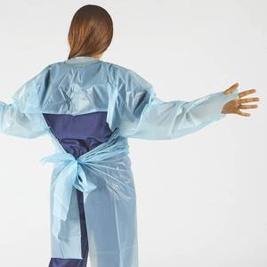 lot 184 image: hand2mind Polyethylene, Level 1, Disposable, Non-Surgical Isolation Gowns, Blue