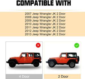 lot 6 image: Winunite Black Slush Floor Mats Compatible wJeep Wrangler 2 Door 2007-2013, Full Set