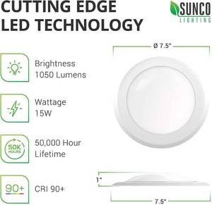 lot 11 image: Sunco Lighting 12 Pack 56 LED Disk Lights Flush Mount Ceiling
