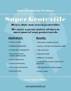 lot 223 image: Super Geotextile 8 oz Non Woven Fabric for Landscaping, Underlayment, Etc. 3 x 100