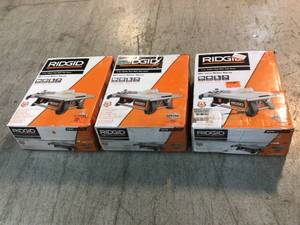 Lot of 3 6.5 Amp Corded 7 in. Table Top Wet Tile Saw by RIDGID Customer Returns See Pictures