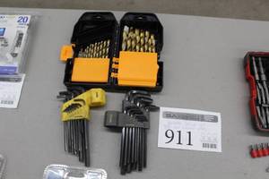 lot 911 image: High Speed Drill Bit Set 29-piece with (2) Hex Wrench Sets