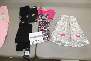 lot 1073 image: Girls Clothing - 3-piece ShirtLeggingsVest, 2-piece HoodiePants