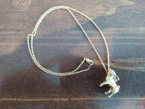 lot 21 image: 14k Gold Pug Necklace