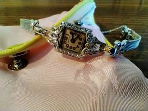 lot 66 image: Vintage Art Deco Gold Watch by Hampden