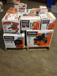 Lot of Assorted Ridgid Shop Vacs and Accessories Customer Returns See Pictures
