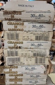 9 Boxes of Italian 12 x 24 Ceramic Tiles