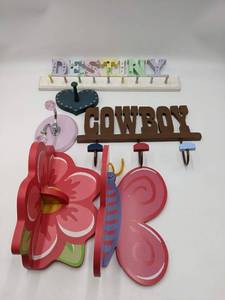 Adorable Hand-Painted Wooden Home Decorative Hook Collection-5 Pieces