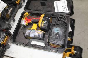 lot 261 image: DeWalt DC823 18V 38 Impact Wrench, Batteries (x2), Charger, Case