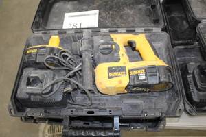 lot 281 image: DeWalt DC212 18V SDS Hammer Drill, Batteries (x2), Charger, Case