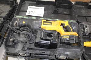 lot 272 image: DeWalt DC385 18V Variable Speed Reciprocating Saw, Charger, Case