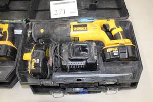lot 271 image: DeWalt DC385 18V Variable Speed Reciprocating Saw, Batteries (x2), Charger, Case