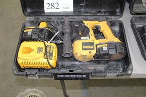 lot 282 image: DeWalt DC212 18V SDS Hammer Drill, Batteries (x2), Charger, Case