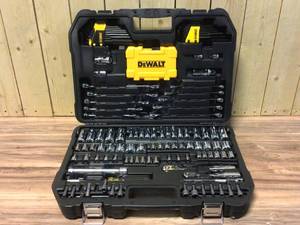 lot 41 image: DEWALT 14 in. x 38 in. Drive Polished Chrome Mechanics Tool Set (142-Piece) Customer Returns See Pictures