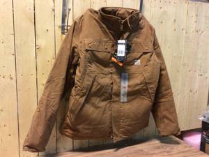 lot 5 image: Carhartt Coats Mens Brown 102182 211 FR Full Swing Quick Duck Coat L Customer Returns See Pictures