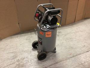 lot 103 image: 20 Gal. Vertical Electric-Powered Silent Air Compressor by Husky Customer Returns  See Pictures