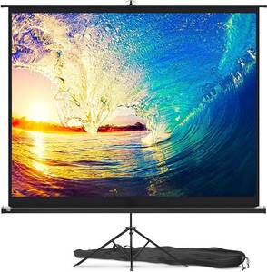 lot 103 image: Projector Screen with Stand 100 inch - Indoor and Outdoor Projection Screen for Movie or Office Presentation - 43 HD Premium Wrinkle-Free Tripod Screen for Projector with Carry Bag and Tight Straps.