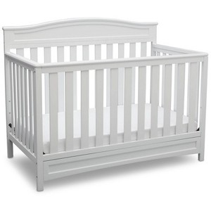 lot 109 image: Delta Children Emery 4-in-1 Convertible Crib, Greenguard Gold Certified - White, 1328972 - Mattress not included.