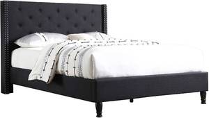 lot 124 image: Home Life Premiere Classics Cloth Black Linen 51 Tall (Headboard Only) King - Slight Scuffs on Fabric On Front Edge Side of Headboard.
