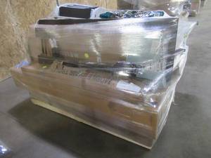 lot 119 image: MIXED PALLET (28 Pieces) OF FURNITURE, SPORTING EQUIPMENT, HOME IMPROVEMENT MATERIALS, PET SUPPLIES AND MORE - RETAIL VALUE $4,611.52
