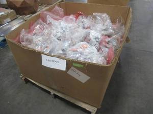 lot 131 image: MIXED PALLET OF MISCELLANEOUS DOOR AND DRAWER KNOBS AND HANDLES (Various Types and Sizes) PACKAGED BY MODEL TYPE AND QUANTITY