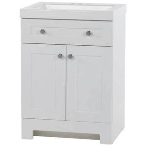 lot 218 image: Glacier Bay Everdean 24.5 Bath Vanity Model EV24P2-WH (Damaged Top)