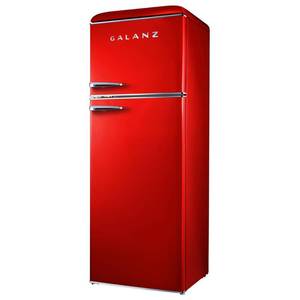 lot 253 image: Galanz Retro Style Dual Door Top Freezer Refrigerator Model GLR12TRDEFR (Scratch & Dent)