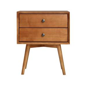 lot 255 image: Walker Edison Furniture Company Transitional 2-Drawer Solid Wood Night Stand Model HDR25MC2DCA (Scratch & Dent)