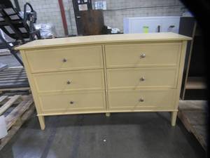 lot 265 image: Ameriwood Home Franklin 6 Drawer Dresser in Yellow Model 6228814COM