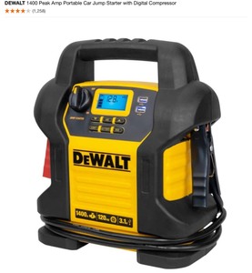 DEWALT 1400 Peak Amp Portable Car Jump Starter with Digital Compressor. See Pictures