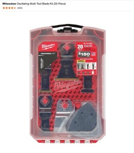 Milwaukee Oscillating Multi-Tool Blade Kit (20-Piece) & Milwaukee LargeExtra Large Red Fitted Hat. See Pictures