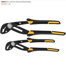 DEWALT 8 in. and 10 in. Push Lock Pliers (2-Pack),  4.5 in. 35 lb. Trigger Clamps (2-Pack) & DEWALT 7 in. Diagonal Cutting Pliers. See Pictures
