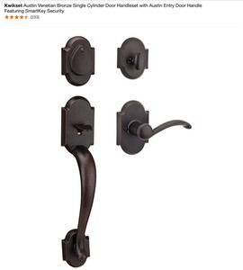 lot 2 image: Various Kinds of Kwikset Venetian Bronze & Satin Nickel Handlesets, PassageSecurity HallCloset & BedBathroom Door Handles. See Pictures