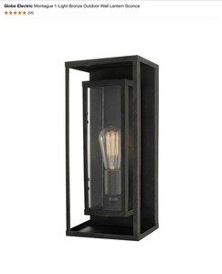 lot 9 image: Various Designs of Globe Electric Wall Lantern Sconces & Semi-Flush Mount Ceiling Light. See Pictures