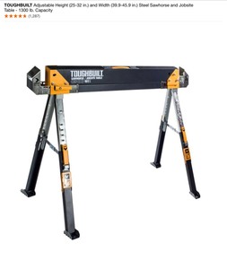lot 35 image: TOUGHBUILT Adjustable Height SawHorse, 8 in. Tote and Pouch with ClipTech & 15-Pocket Specialist Drill Holster in Black. See Pictures