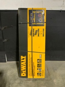 lot 53 image: DEWALT Yellow 2-Shelf Garage Storage Workbench Kit. See Pictures