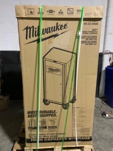lot 58 image: Milwaukee 27 in. 4-Shelf Tool Locker. See Pictures