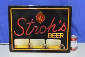 Strohs Beer lighted sign