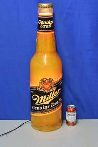 Lighted 3D oversize Miller Genuine Draft lighted hanging bottle