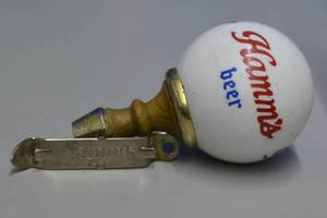 Hamms Beer tap handle and Hamms can opener