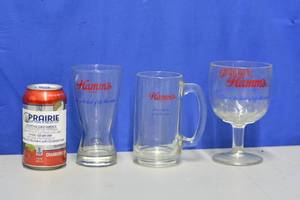 3 misc. Hamms glassware