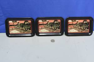 qty of 3 Budweiser Clydesdales tin trays