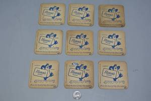 set of 9 Hamms square Beer Bear walking in nature coasters