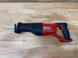 lot 22 image: BAUER 20v- Cordless Variable Speed Reciprocating Saw (Tool Only)