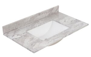 lot 39 image: STYLE SELECTIONS Stone Effects 37-in Solstice Single Sink Bathroom Vanity Top