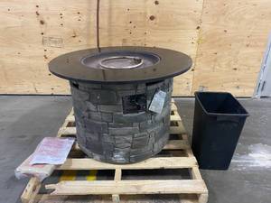 lot 89 image: ALLEN  ROTH Stacked stone Fire Pit Table 36.2-in W 50000-BTU Stacked Grey Stone Portable Composite Propane Gas Fire Table